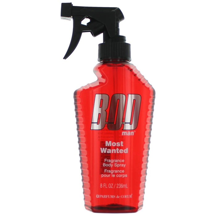Bod Man Most Wanted by Parfums De Coeur, 8oz Frgrance Body Spray men