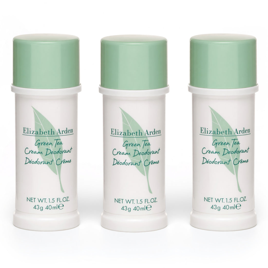Green Tea by Elizabeth Arden, 3x1.5oz (4.5oz total) Cream Deodorant women